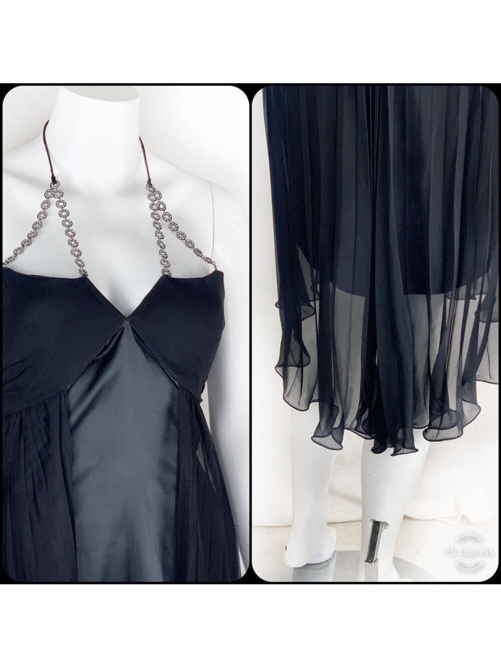 NEW-MARISA kenson MKC sophia black halter dress
